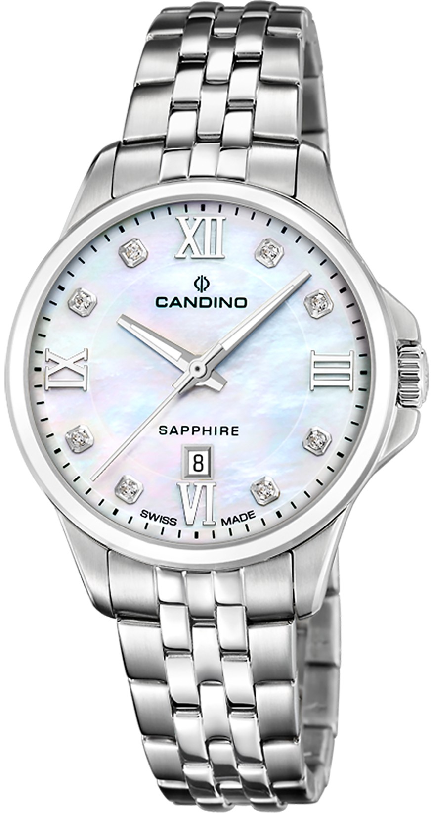 CANDINO  Женские швейцарские часы, кварцевый механизм, сталь, 34 мм