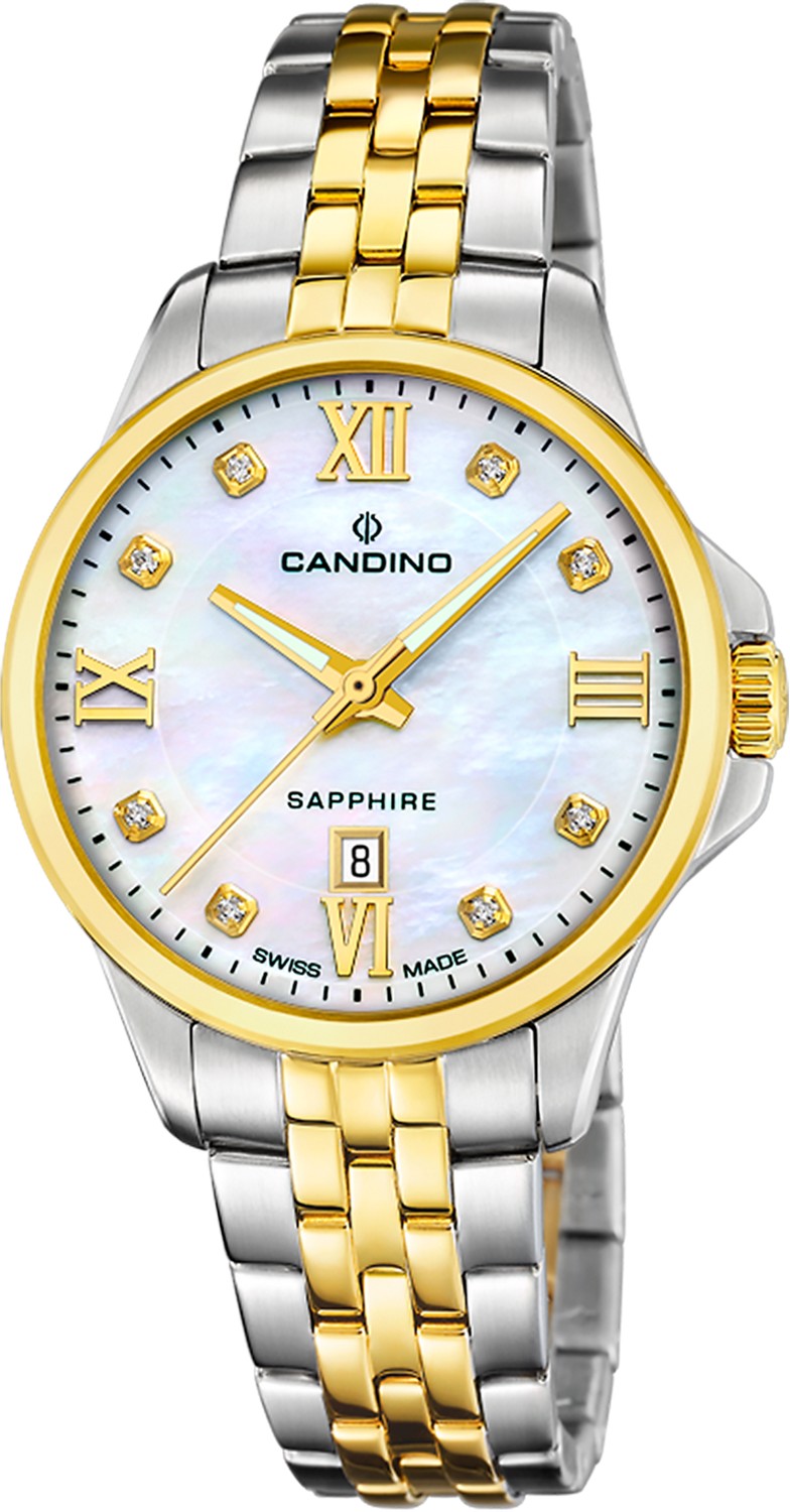 CANDINO  Женские швейцарские часы, кварцевый механизм, сталь, 34 мм
