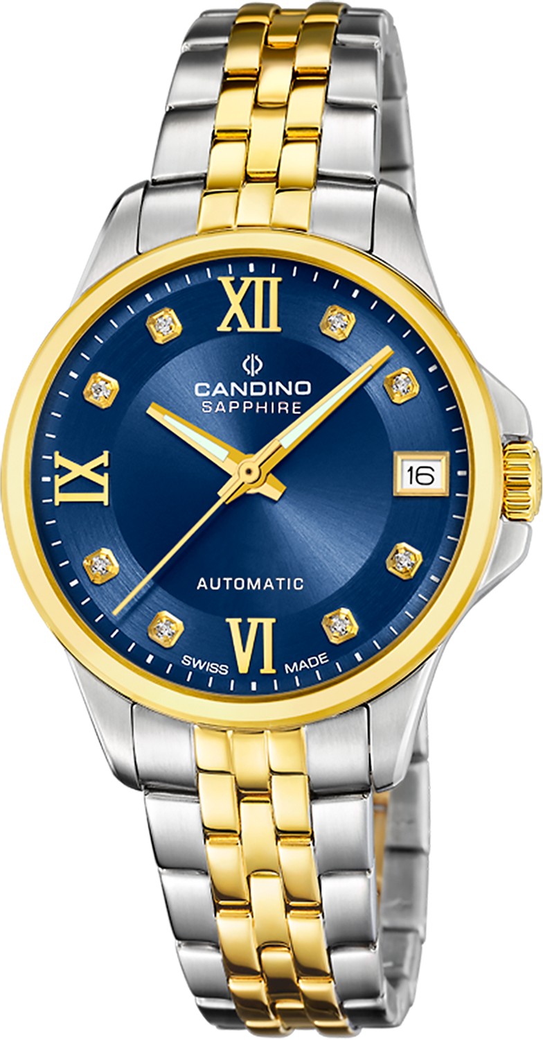 CANDINO  Женские швейцарские часы, автоматический механизм, сталь, 34 мм