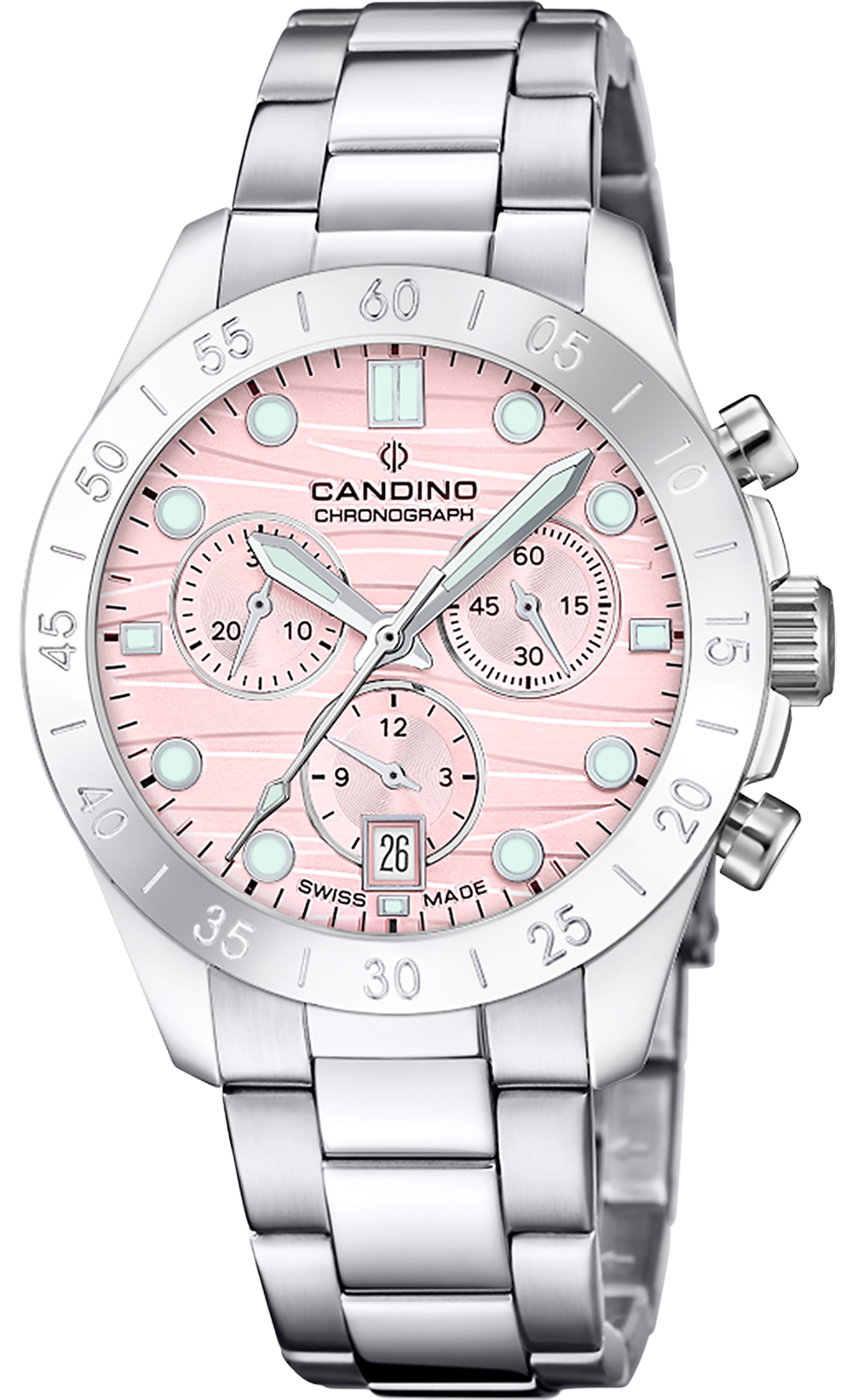 CANDINO  Женские швейцарские часы, кварцевый механизм, сталь, 39 мм
