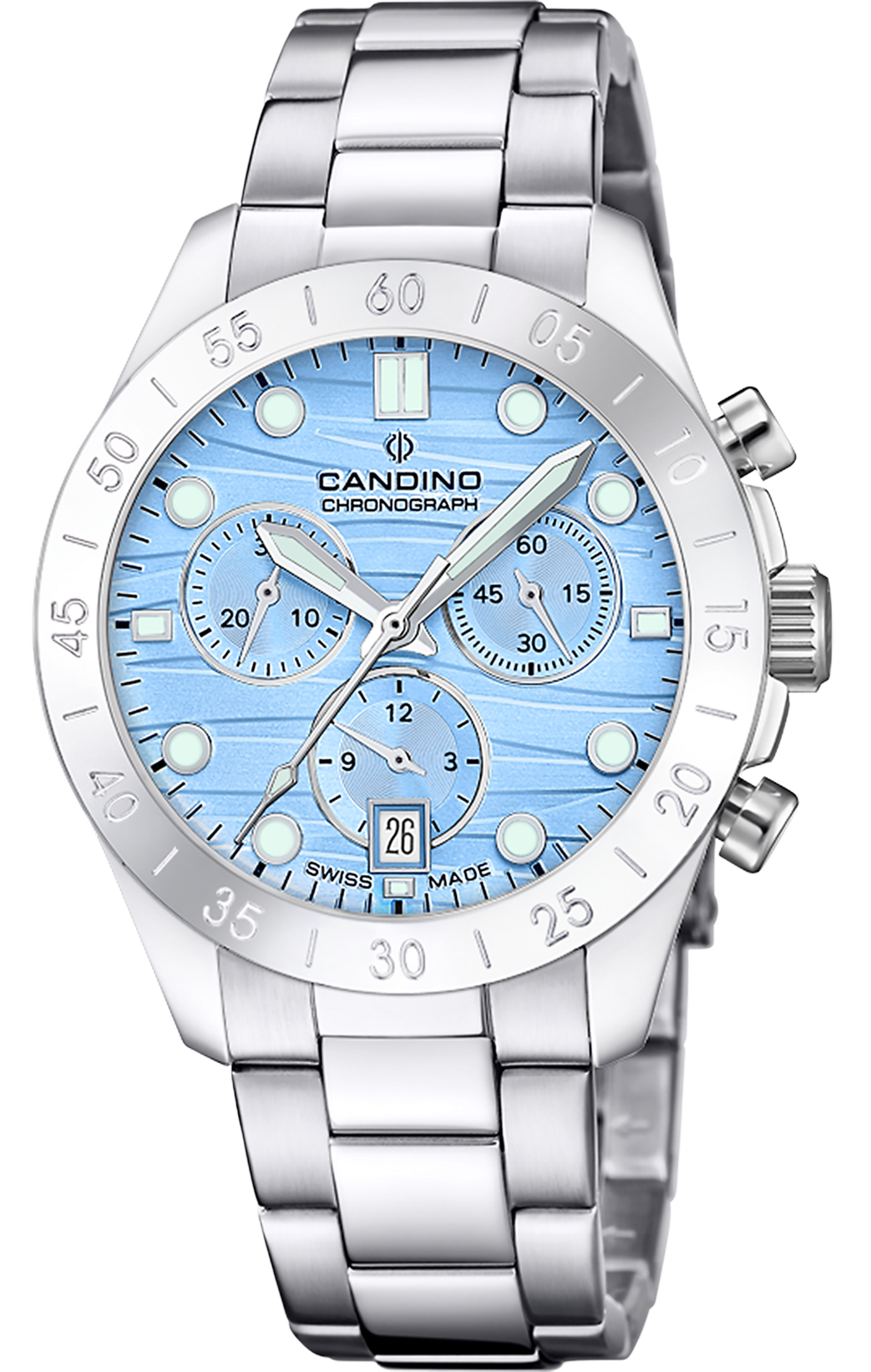 CANDINO  Женские швейцарские часы, кварцевый механизм, сталь, 39 мм