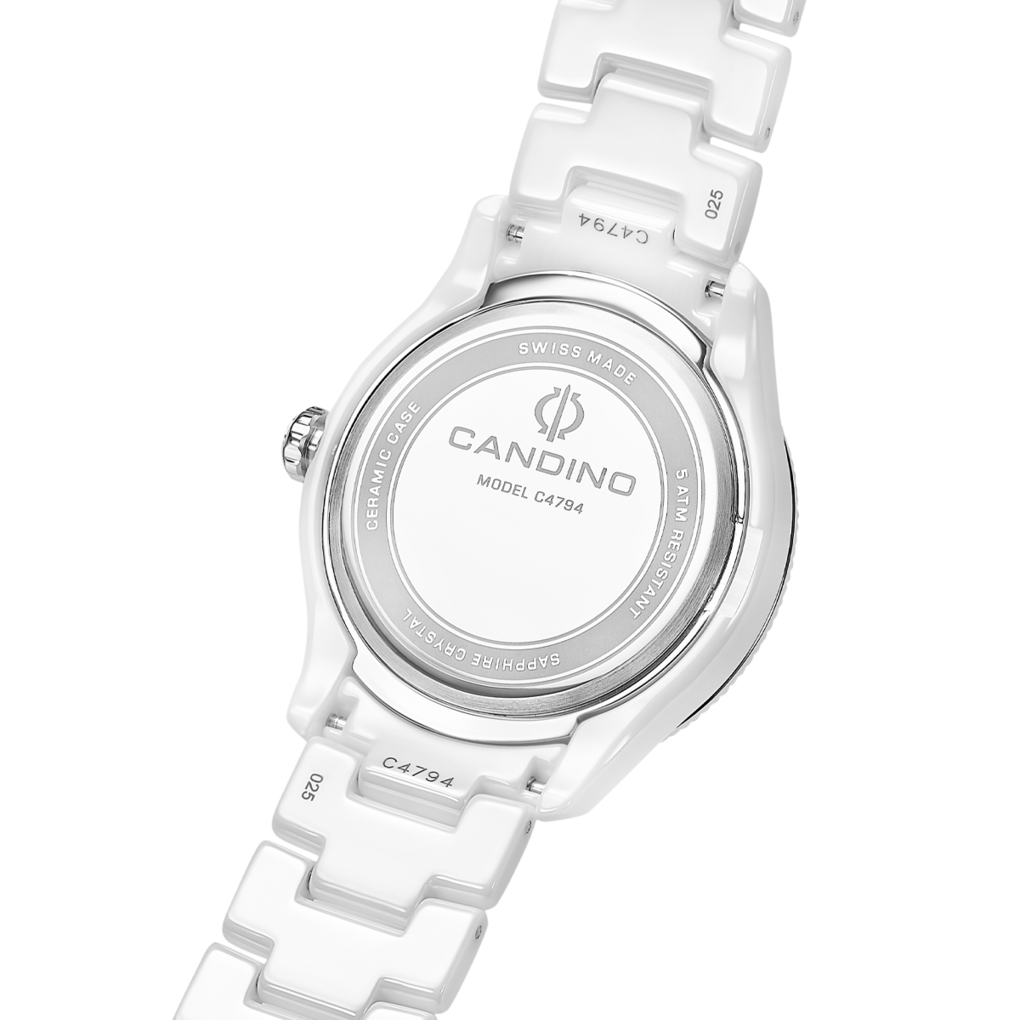 CANDINO  Женские швейцарские часы, кварцевый механизм, керамика, 38 мм