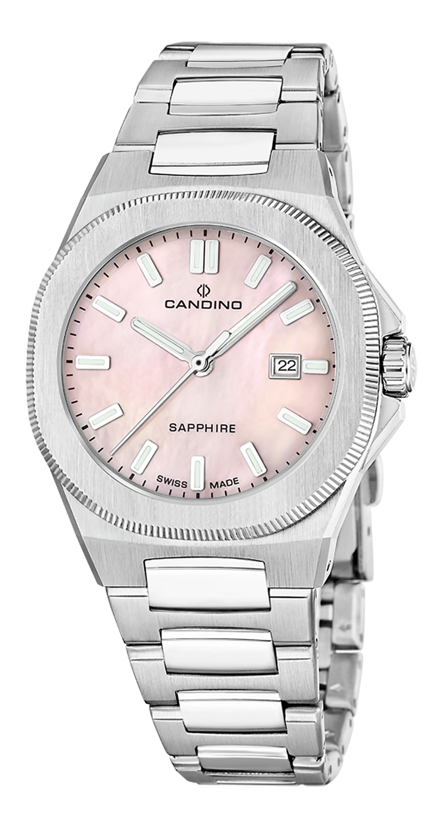 CANDINO   швейцарские часы, кварцевый механизм, сталь, 34 мм