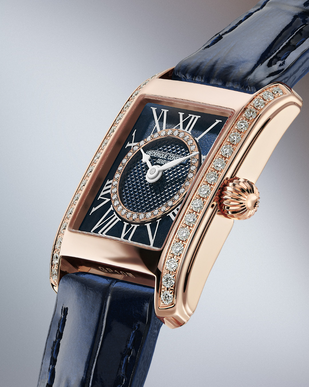 FREDERIQUE CONSTANT  Женские швейцарские часы, кварцевый механизм, сталь с покрытием, 23х21 мм