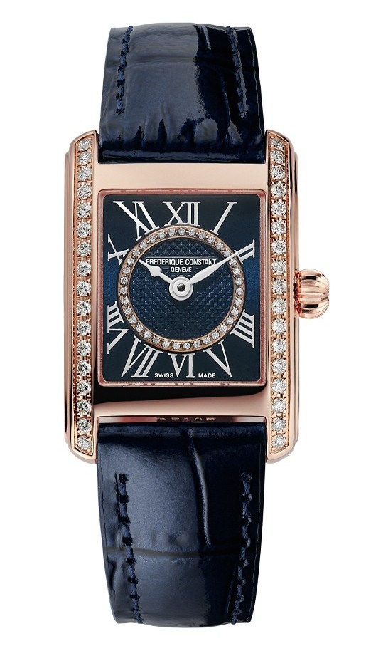 FREDERIQUE CONSTANT  Женские швейцарские часы, кварцевый механизм, сталь с покрытием, 23х21 мм
