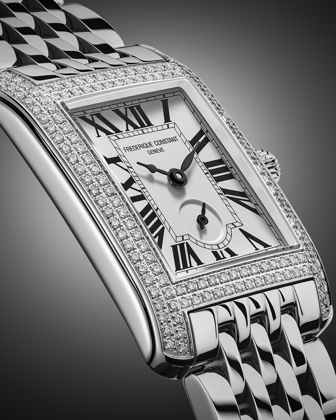 FREDERIQUE CONSTANT   Женские швейцарские часы, кварцевый механизм, сталь, 25,2x27,6 мм