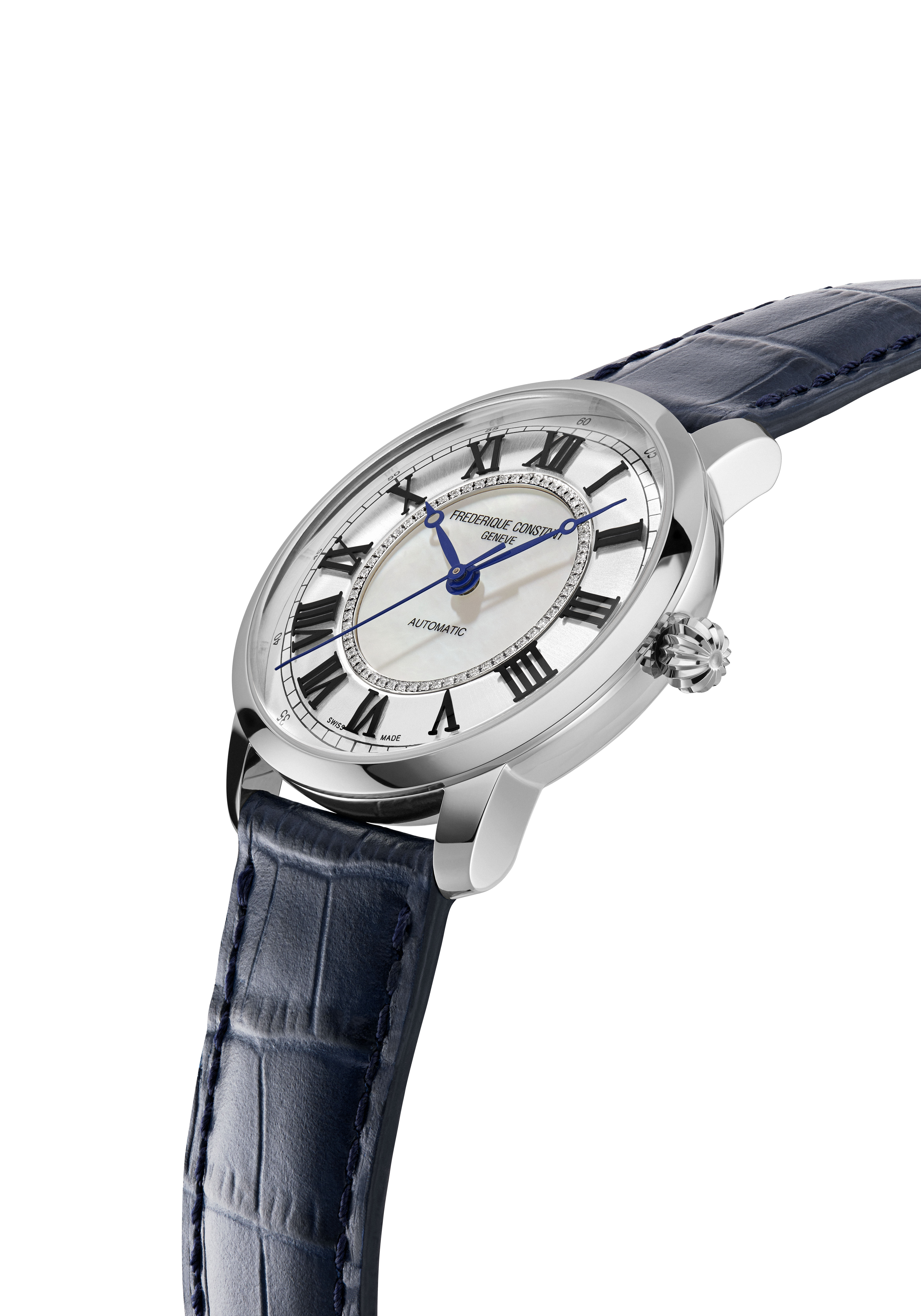 FREDERIQUE CONSTANT  Женские швейцарские часы, автоматический механизм, сталь, 38,5 мм