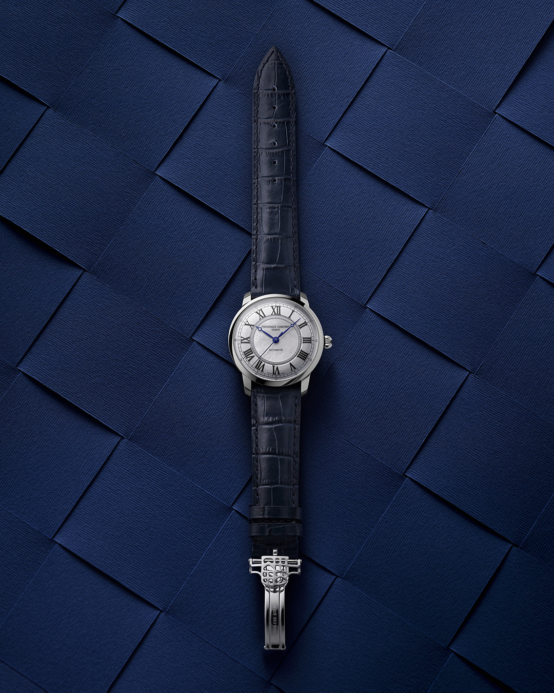FREDERIQUE CONSTANT  Женские швейцарские часы, автоматический механизм, сталь, 38,5 мм