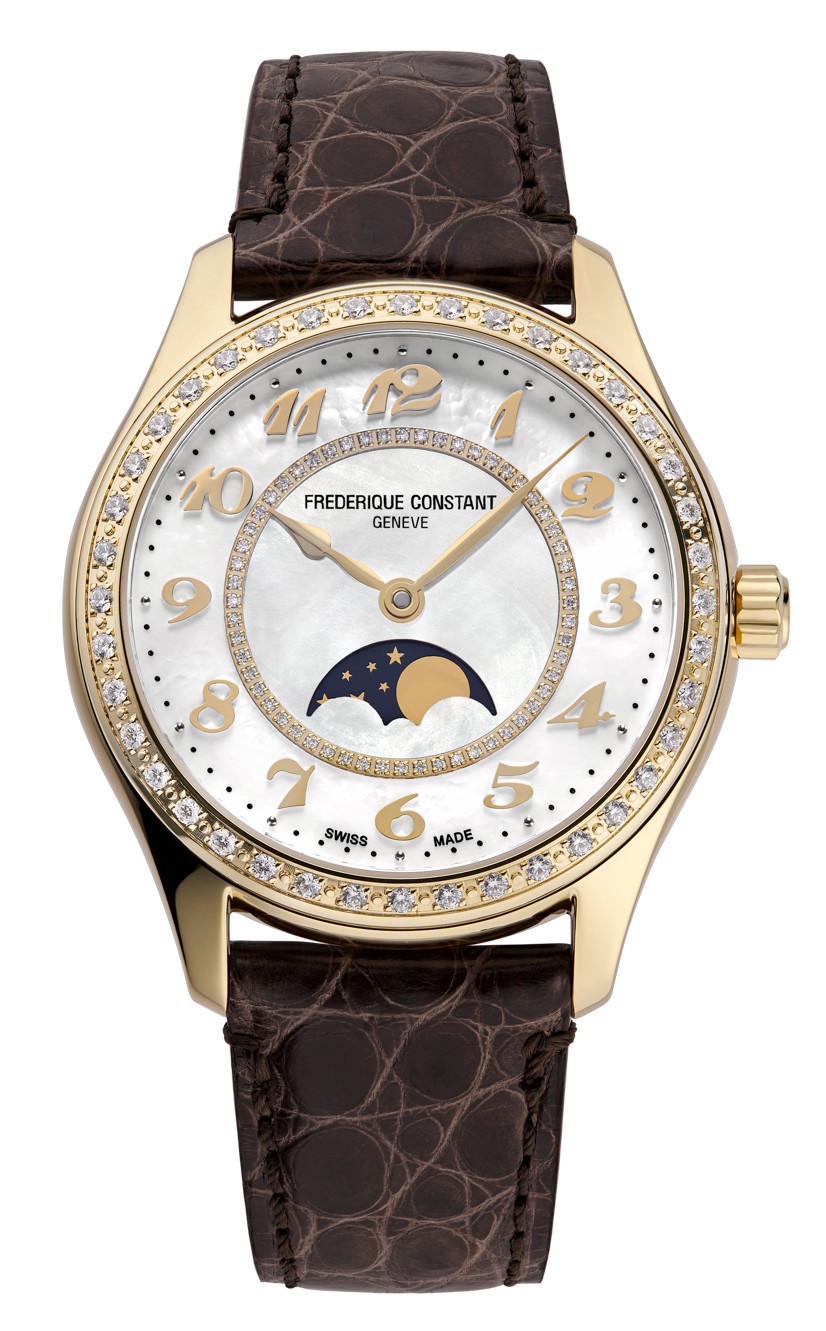FREDERIQUE CONSTANT  Женские швейцарские часы, автоматический механизм, сталь с покрытием, 36 мм