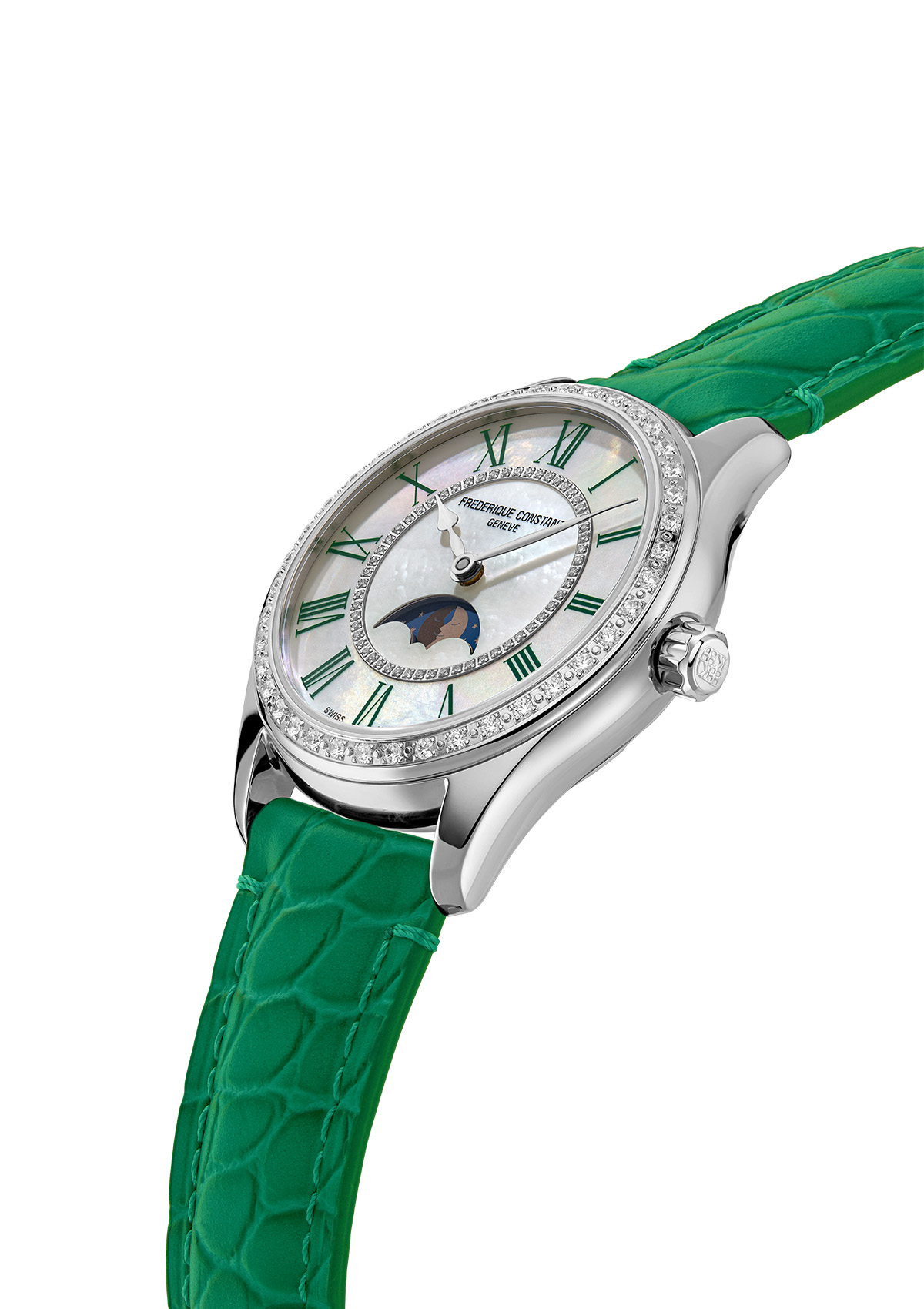 FREDERIQUE CONSTANT  Женские швейцарские часы, автоматический механизм, сталь, 36 мм
