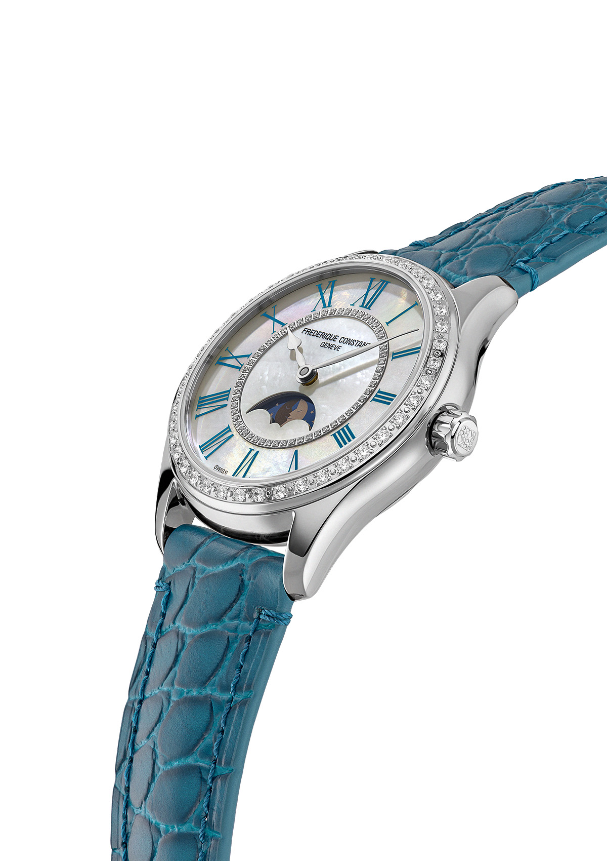 FREDERIQUE CONSTANT  Женские швейцарские часы, автоматический механизм, сталь, 36 мм