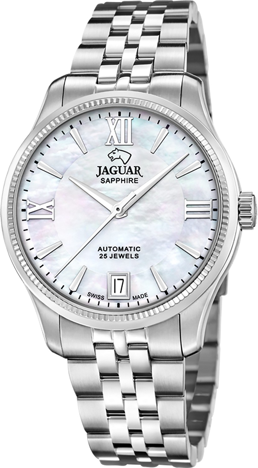 JAGUAR  Женские швейцарские часы, автоматический механизм, сталь, 34 мм
