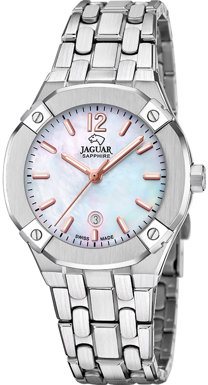 JAGUAR  Женские швейцарские часы, кварцевый механизм, сталь, 35,5 мм