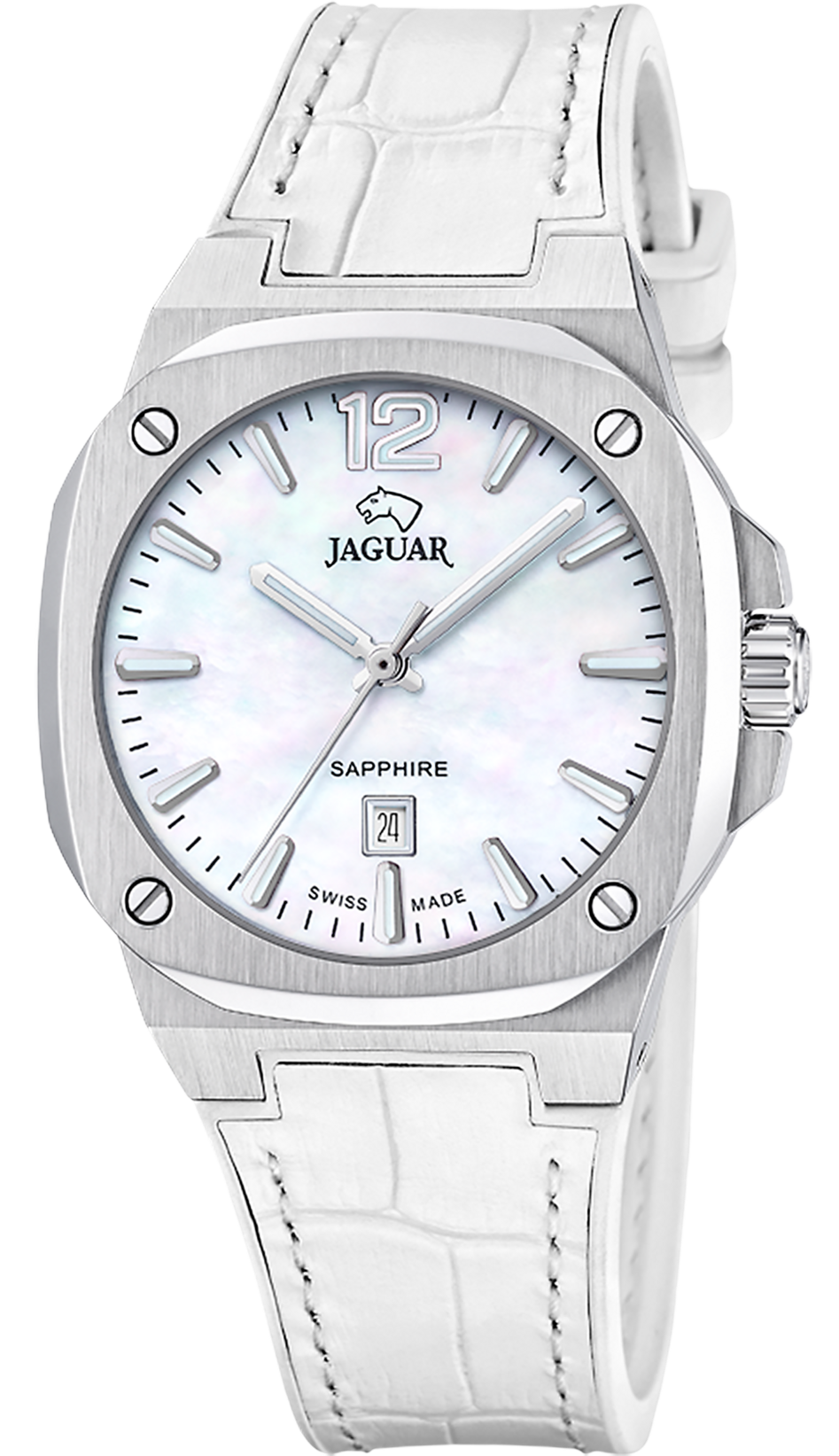 JAGUAR  Женские швейцарские часы, кварцевый механизм, сталь, 34,3*34,3 мм