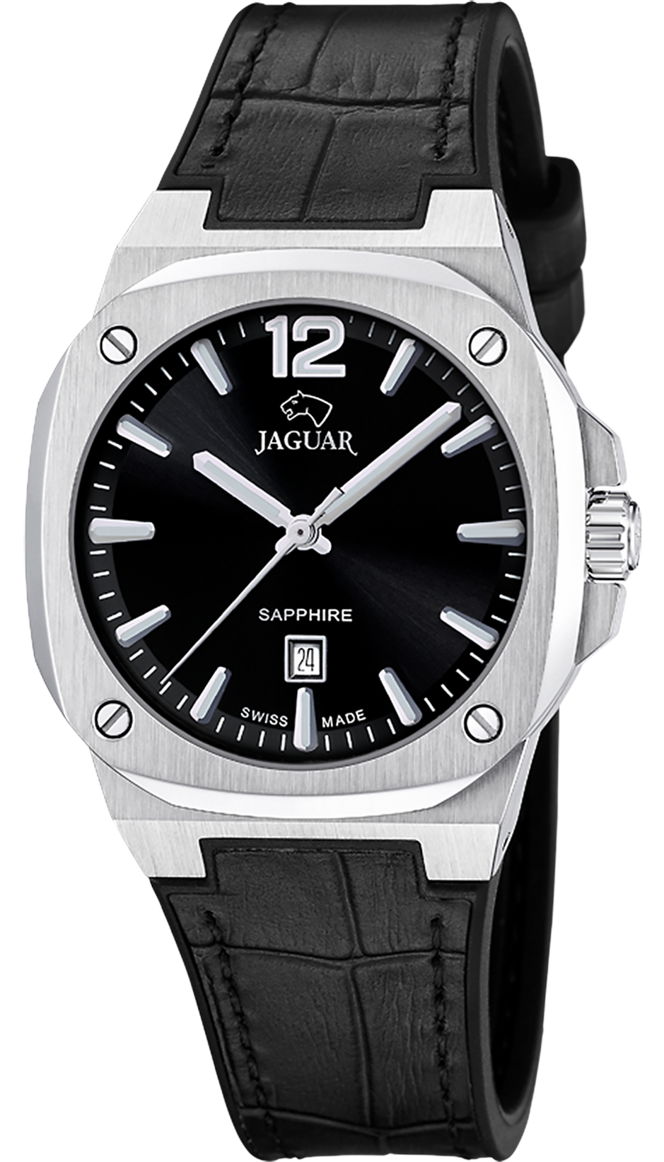JAGUAR  Женские швейцарские часы, кварцевый механизм, сталь, 34,3*34,3 мм