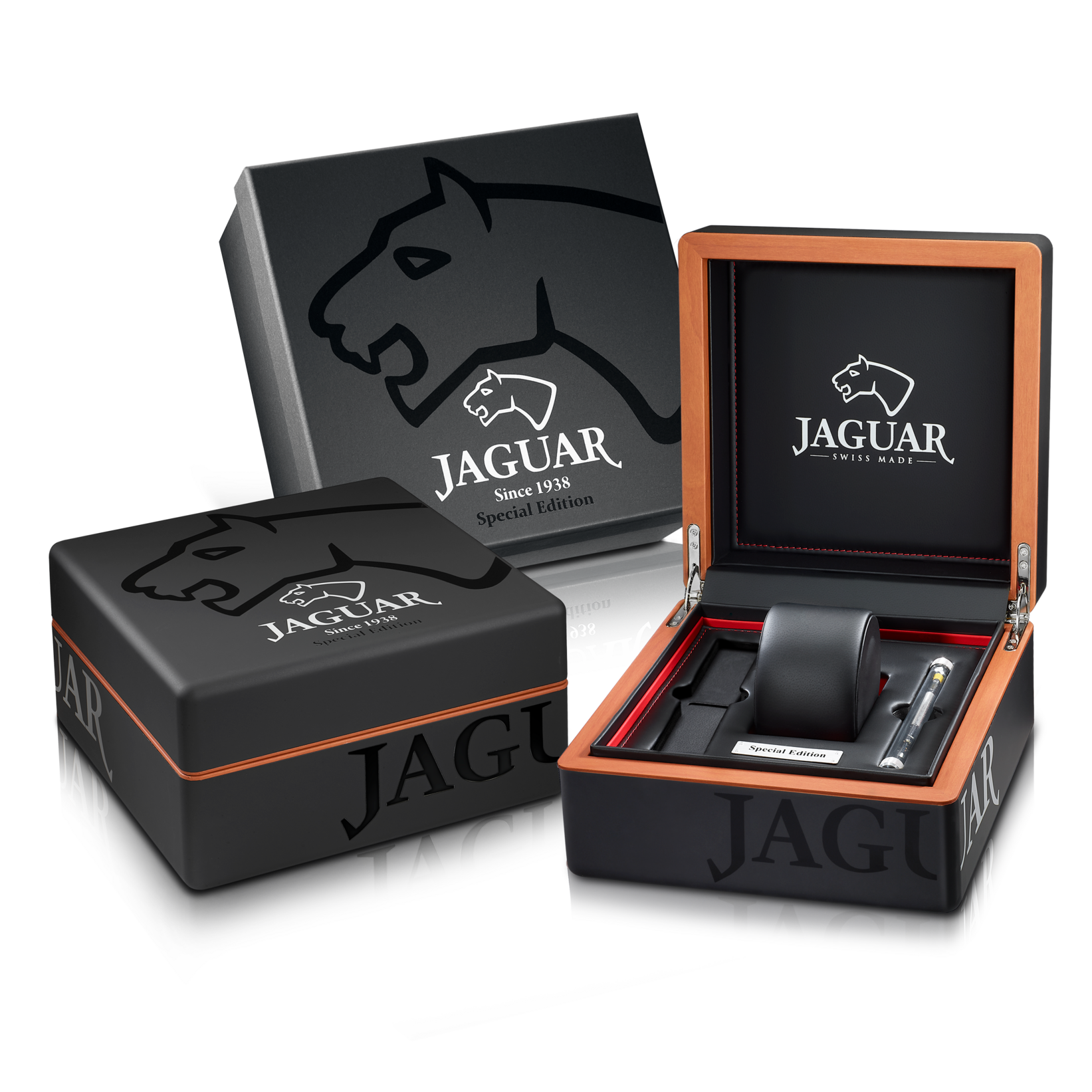 JAGUAR  Мужские швейцарские часы, кварцевый механизм, сталь, 45 мм