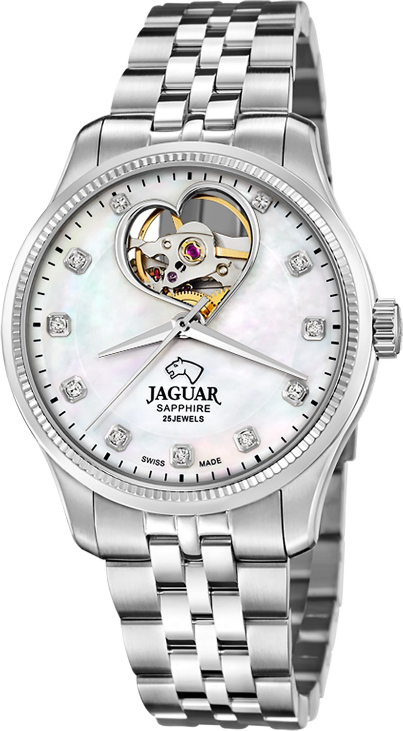 JAGUAR  Женские швейцарские часы, автоматический механизм, сталь, 34 мм