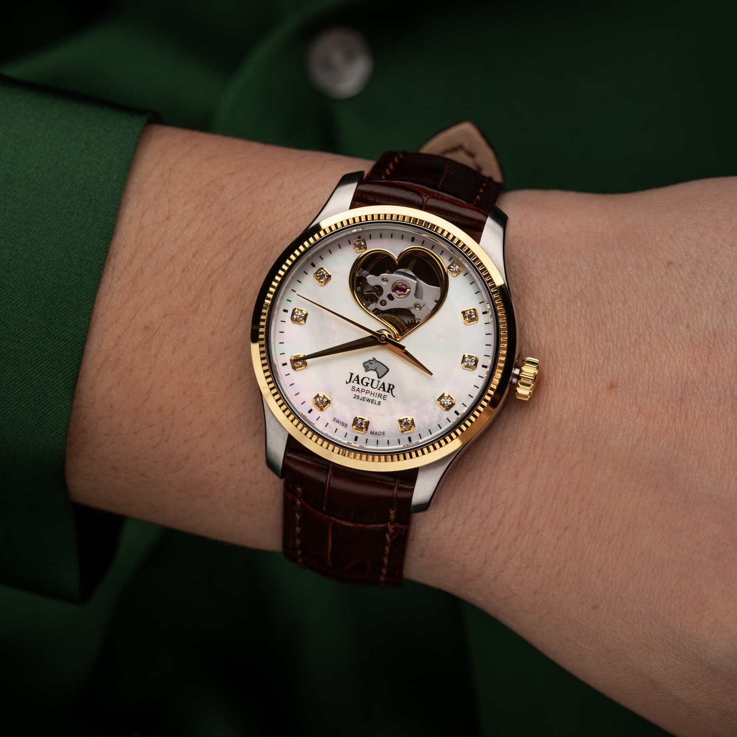JAGUAR  Женские швейцарские часы, автоматический механизм, 34 мм