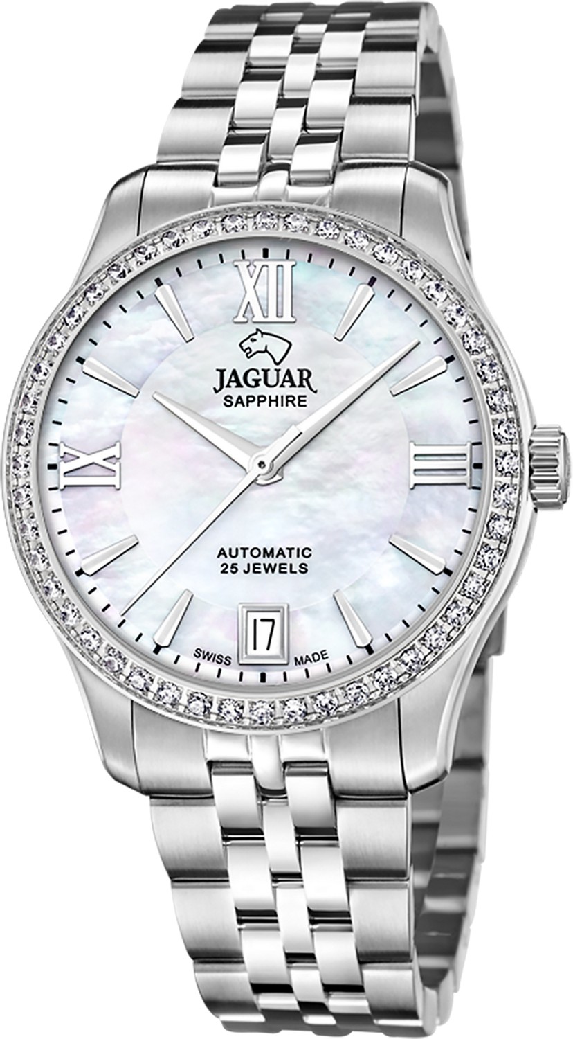 JAGUAR  Женские швейцарские часы, автоматический механизм, сталь, 34 мм