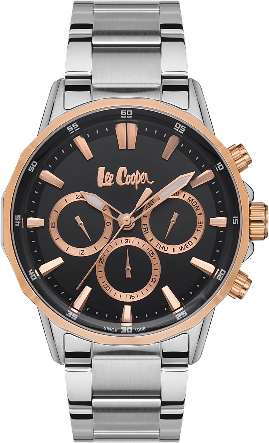 LEE COOPER  Мужские часы, кварцевый механизм, суперметалл с покрытием, 44 мм