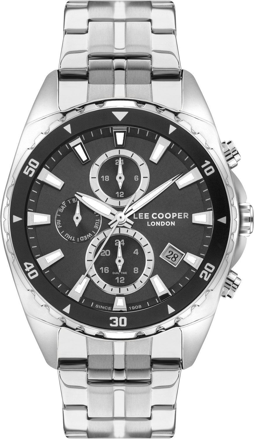 LEE COOPER  Мужские часы, кварцевый механизм, суперметалл, 44 мм