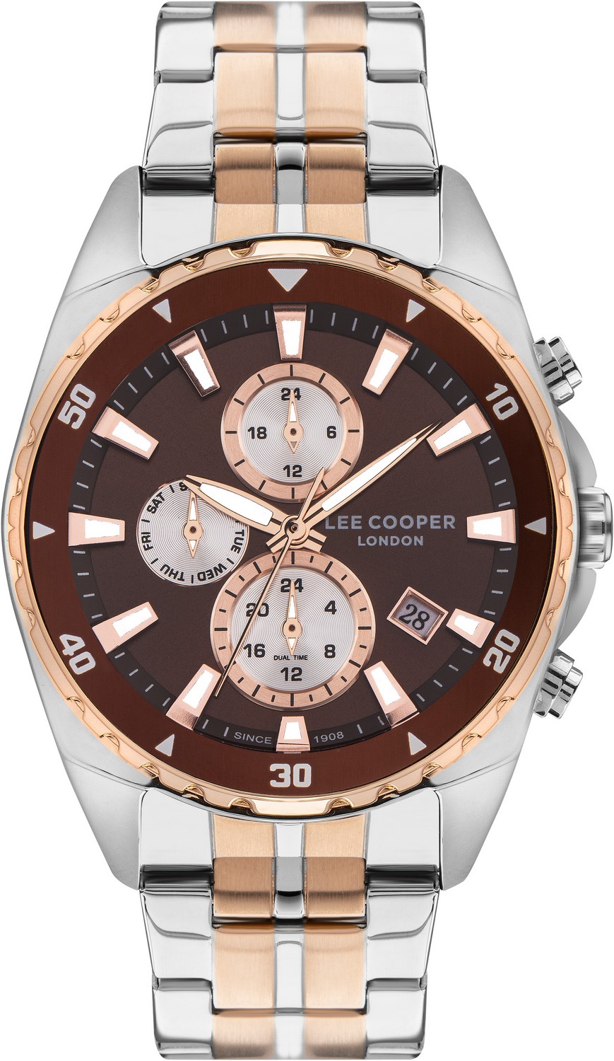 LEE COOPER  Мужские часы, кварцевый механизм, суперметалл, 44 мм