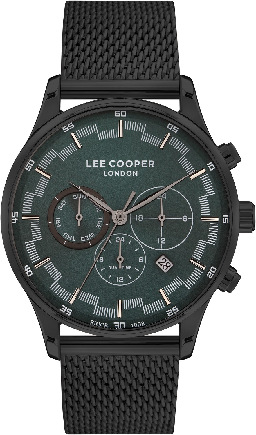 LEE COOPER  Мужские часы, кварцевый механизм, суперметалл с покрытием, 44 мм