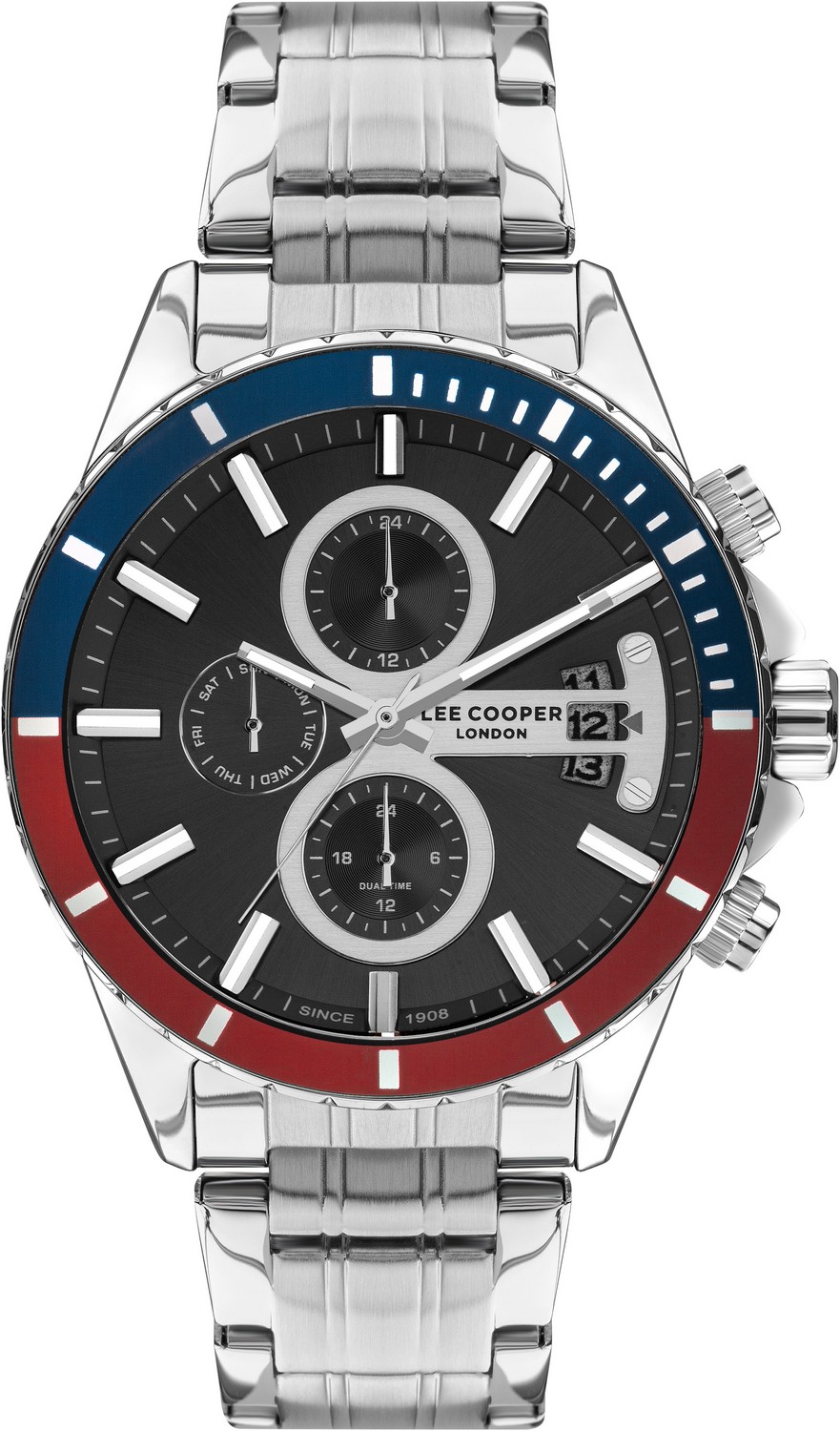 LEE COOPER  Мужские часы, кварцевый механизм, суперметалл, 44 мм