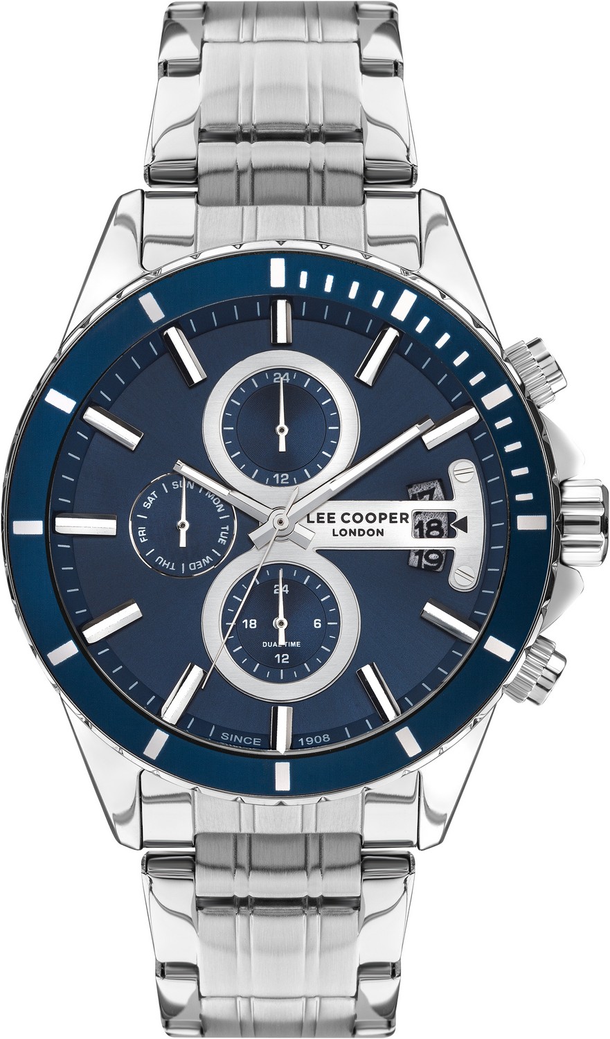 LEE COOPER  Мужские часы, кварцевый механизм, суперметалл, 44 мм