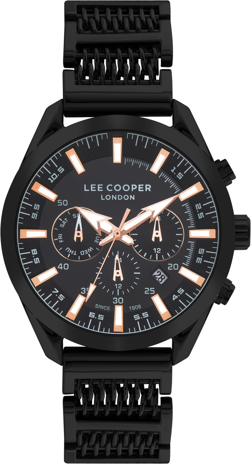 LEE COOPER  Мужские часы, кварцевый механизм, суперметалл с покрытием, 46 мм
