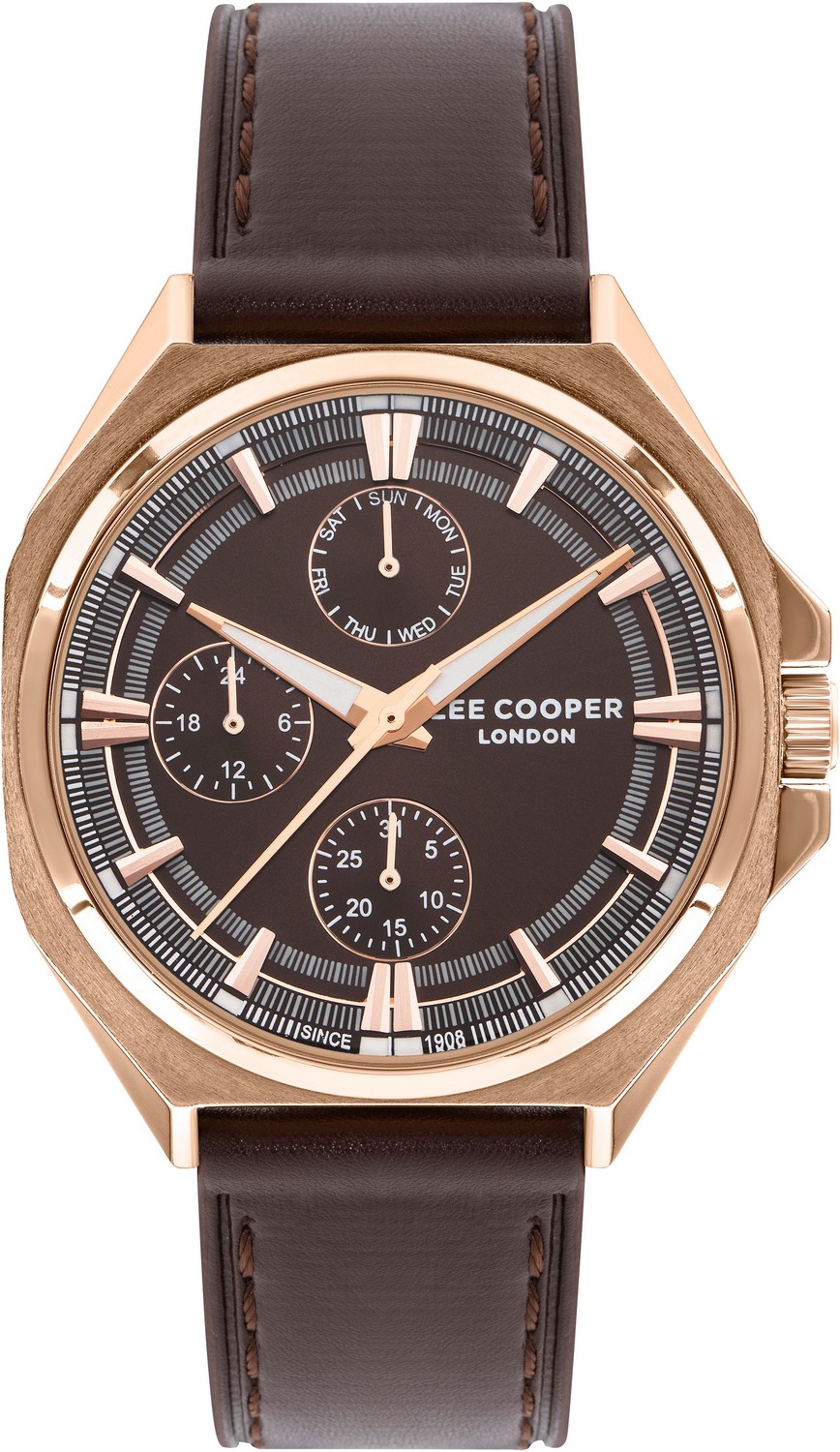 LEE COOPER  Мужские часы, кварцевый механизм, суперметалл с покрытием, 44 мм