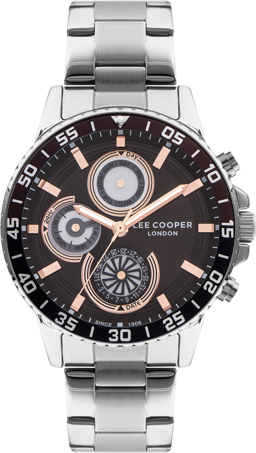 LEE COOPER  Мужские часы, кварцевый механизм, суперметалл, 45 мм