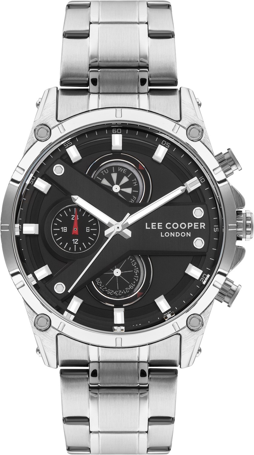 LEE COOPER  Мужские часы, кварцевый механизм, суперметалл, 46 мм