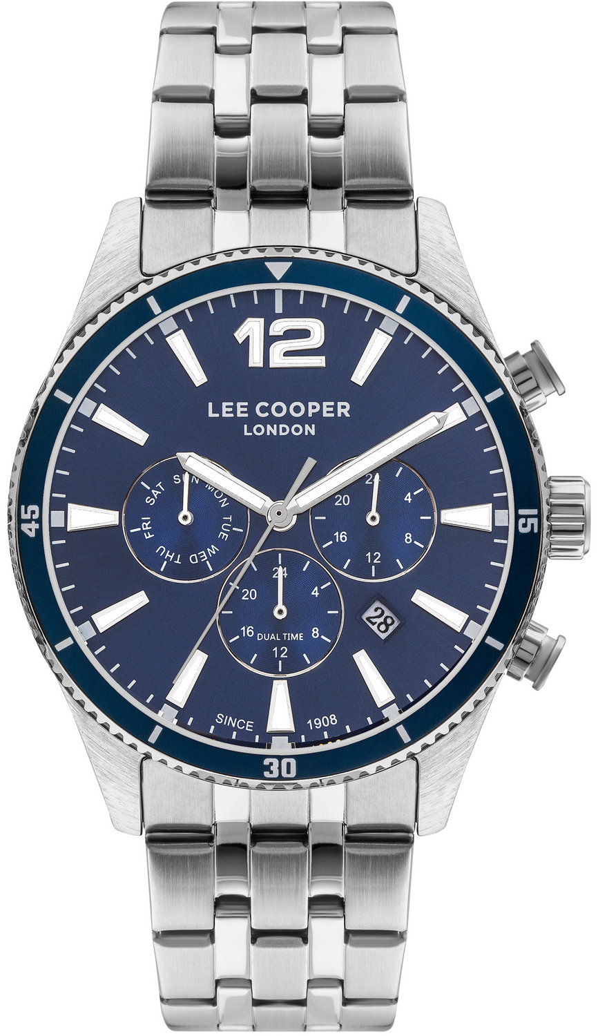 LEE COOPER  Мужские часы, кварцевый механизм, суперметалл, 44 мм