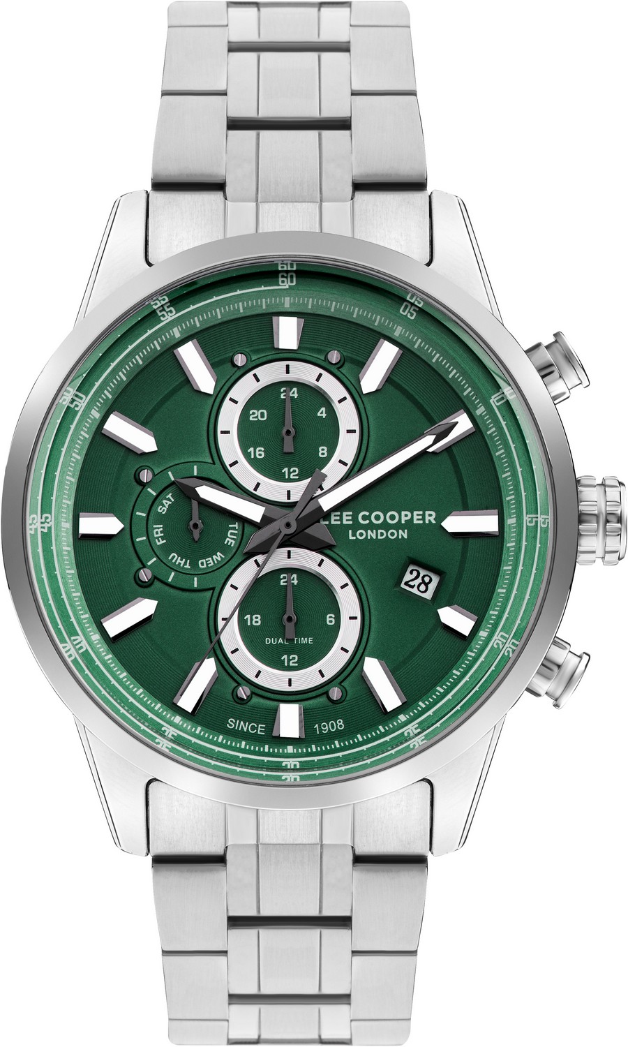 LEE COOPER  Мужские часы, кварцевый механизм, суперметалл, 45 мм
