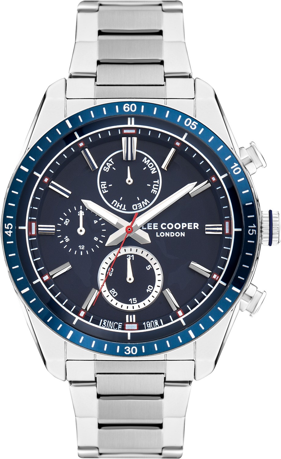 LEE COOPER  Мужские часы, кварцевый механизм, суперметалл, 45 мм