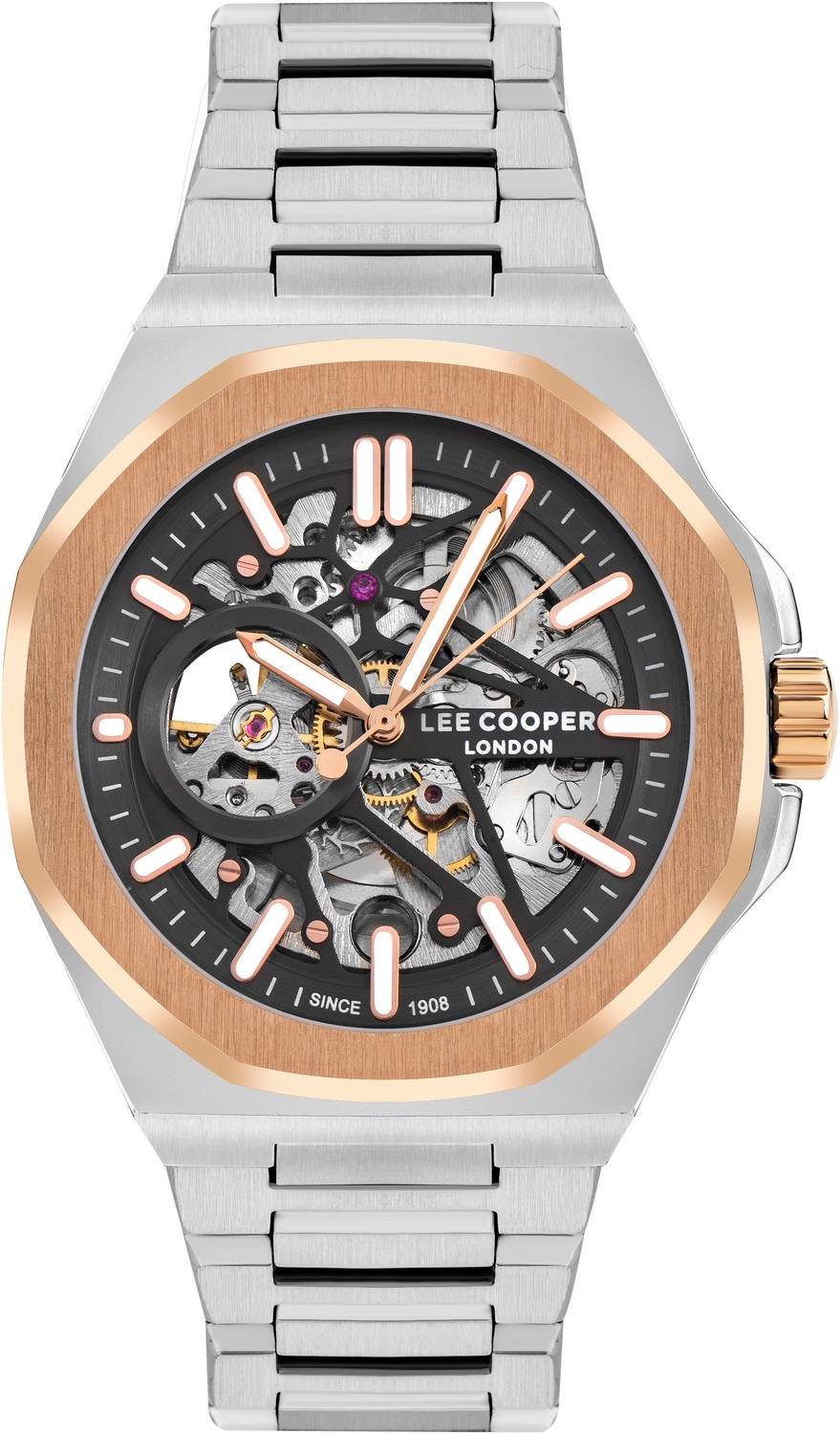 LEE COOPER   часы, автоматический механизм, суперметалл с покрытием, 43 мм