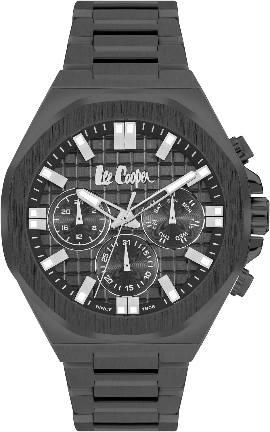 LEE COOPER  Мужские часы, кварцевый механизм, суперметалл с покрытием, 46 мм