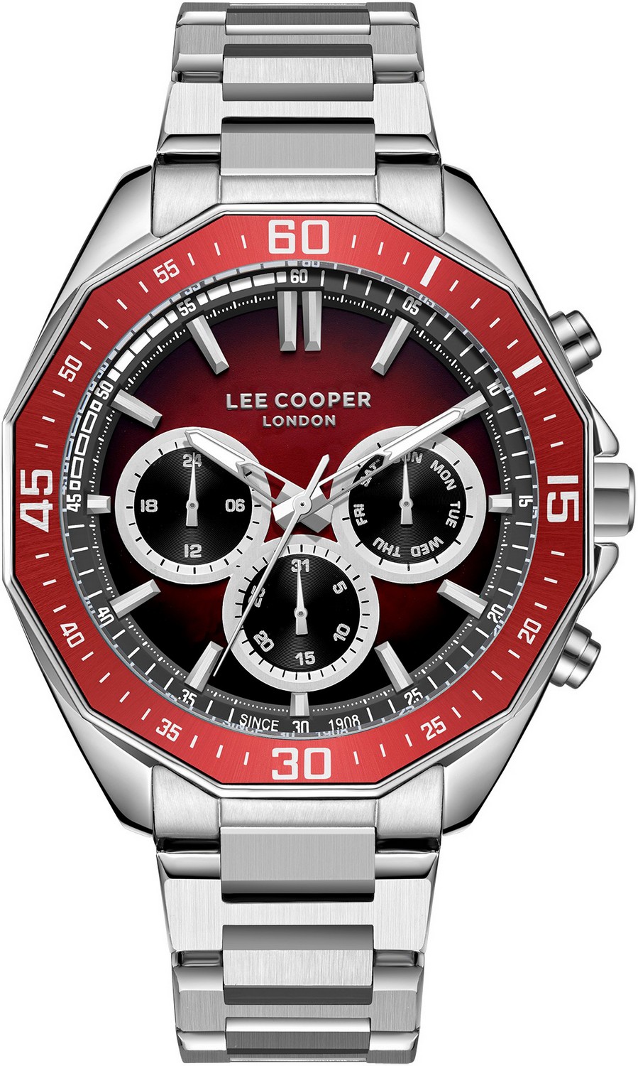 LEE COOPER  Мужские часы, кварцевый механизм, суперметалл, 45 мм