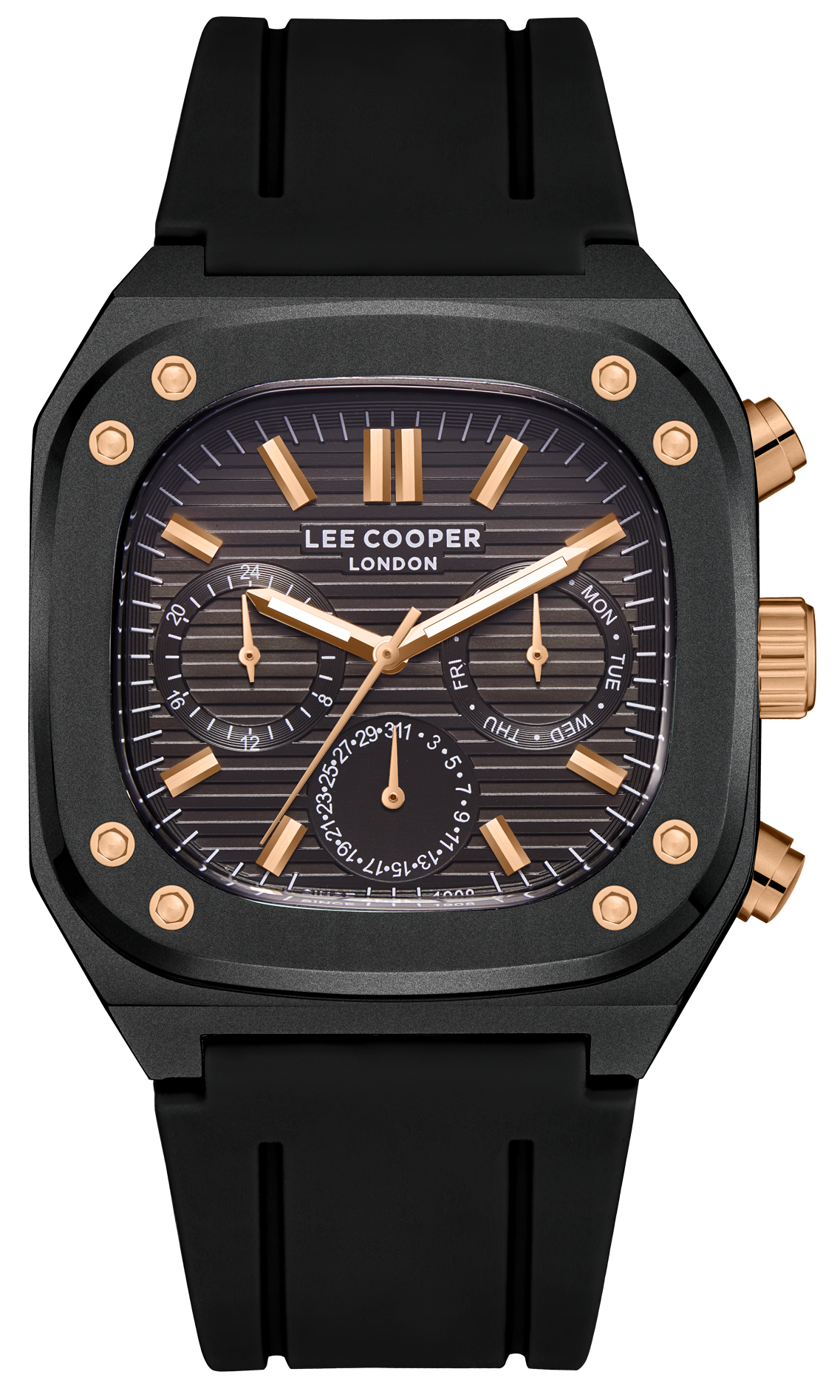 LEE COOPER  Мужские часы, кварцевый механизм, суперметалл с покрытием, 42х48 мм