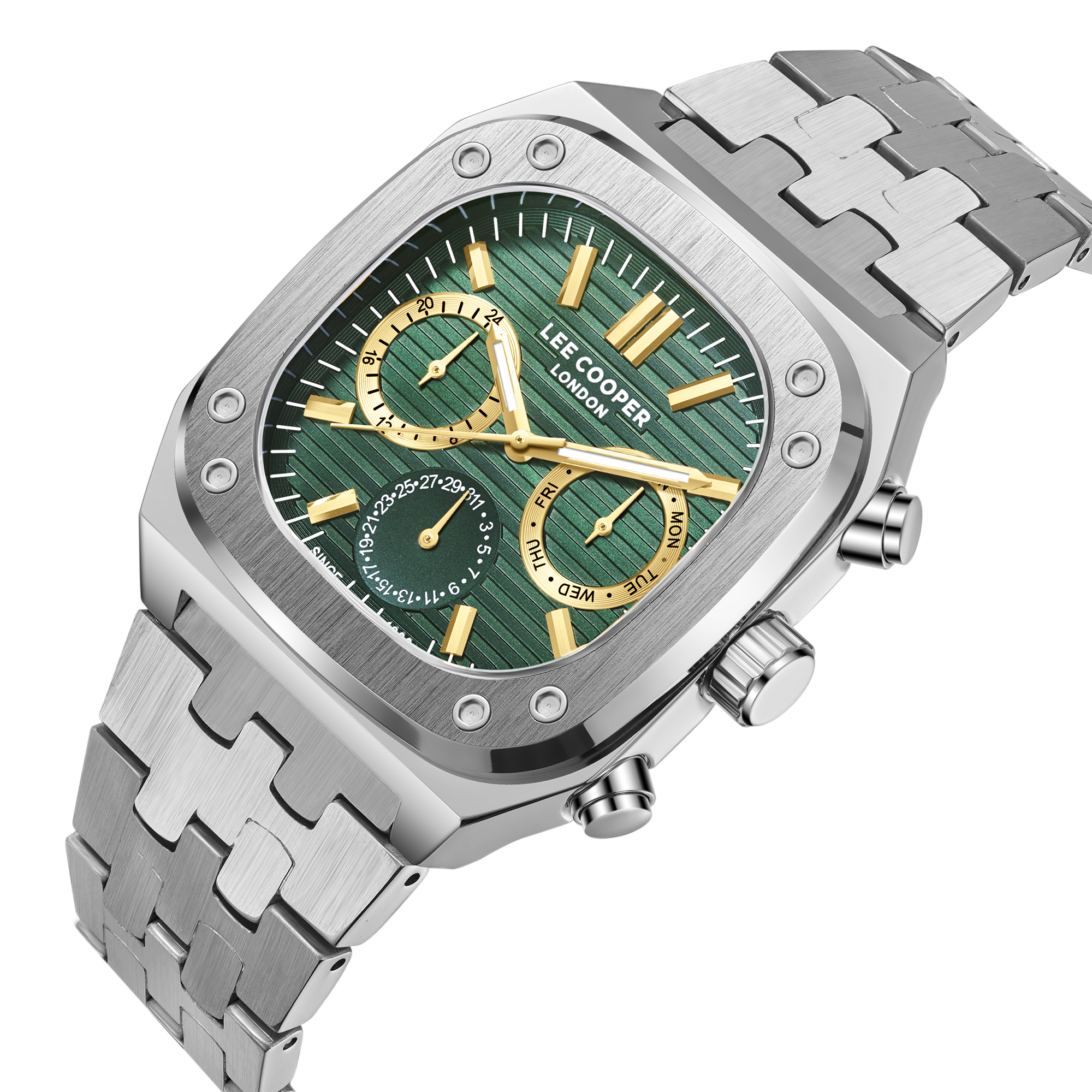 LEE COOPER  Мужские часы, кварцевый механизм, суперметалл, 42х48 мм