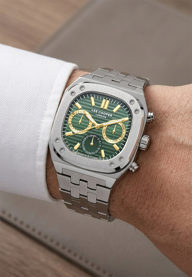 LEE COOPER  Мужские часы, кварцевый механизм, суперметалл, 42х48 мм