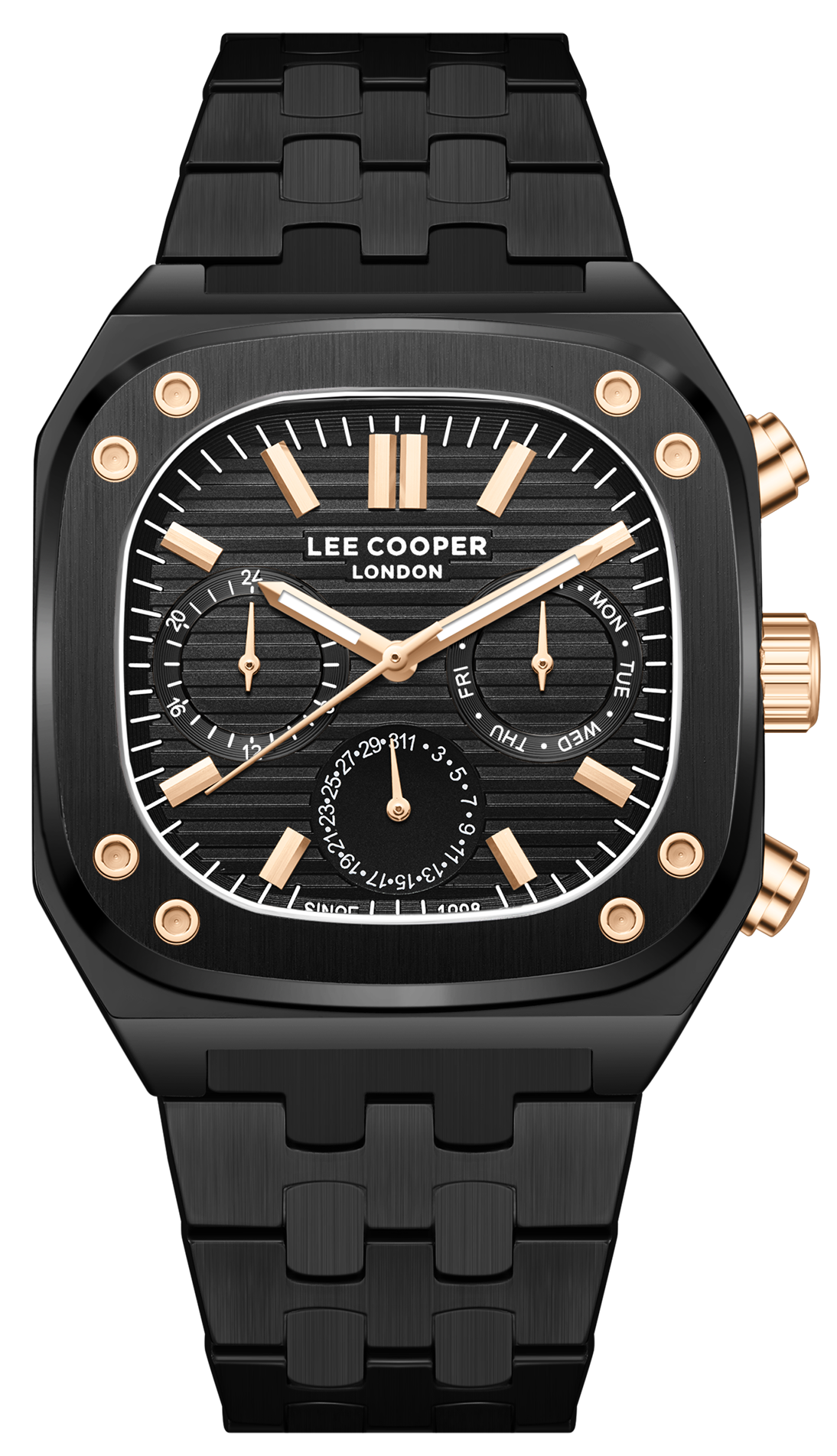 LEE COOPER  Мужские часы, кварцевый механизм, суперметалл с покрытием, 42х48 мм