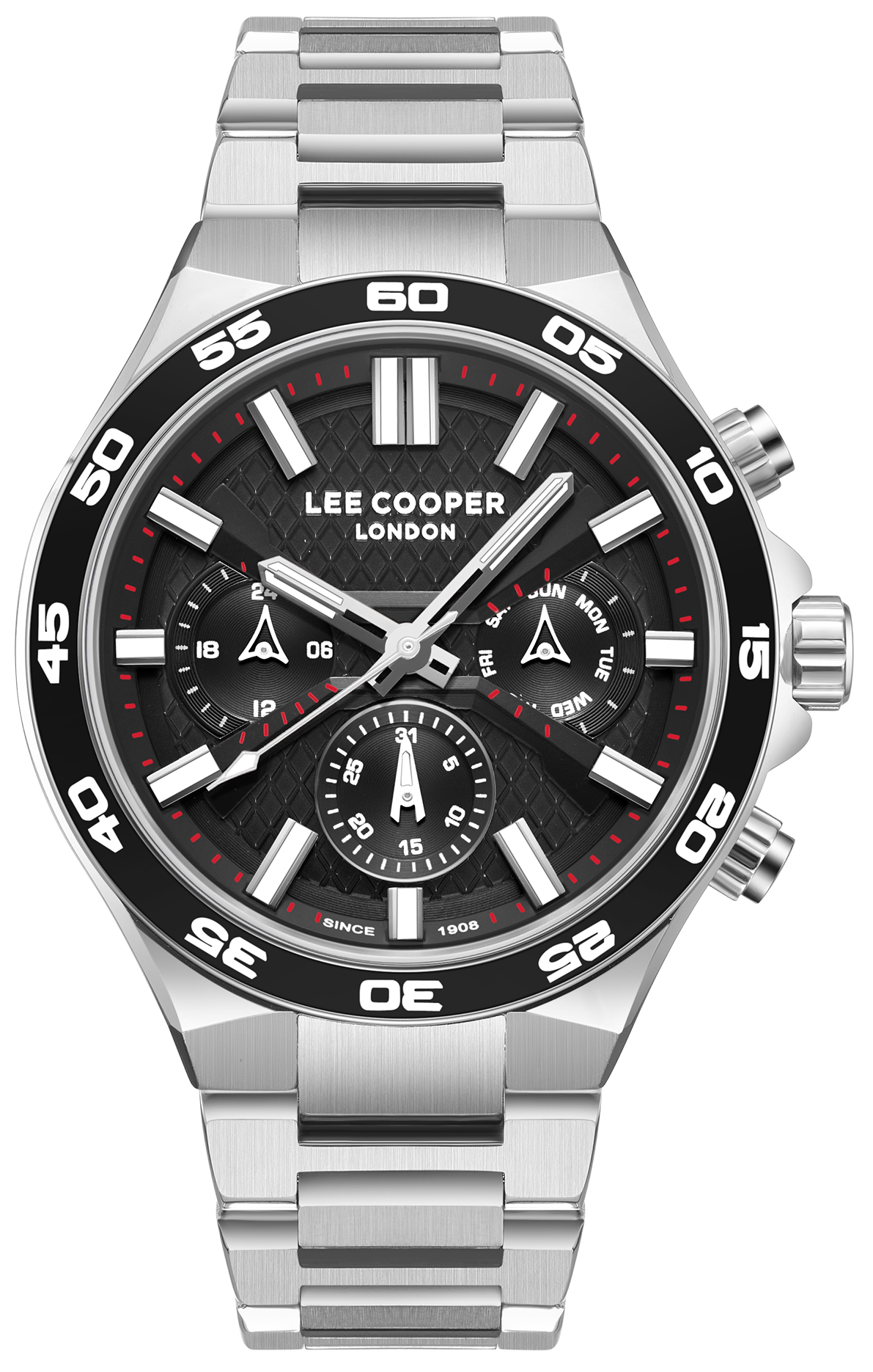 LEE COOPER  Мужские часы, кварцевый механизм, суперметалл, 45 мм