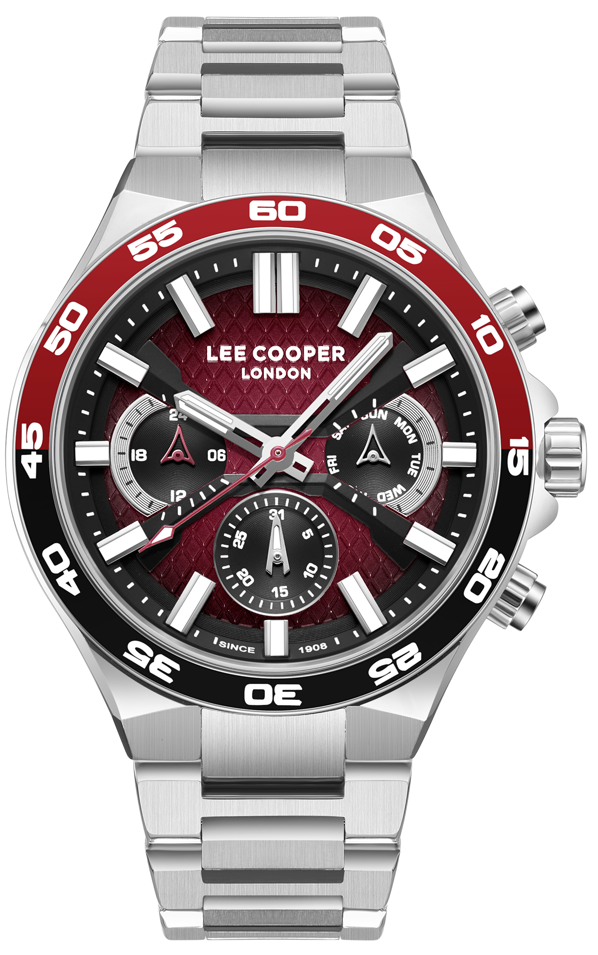 LEE COOPER  Мужские часы, кварцевый механизм, суперметалл, 45 мм