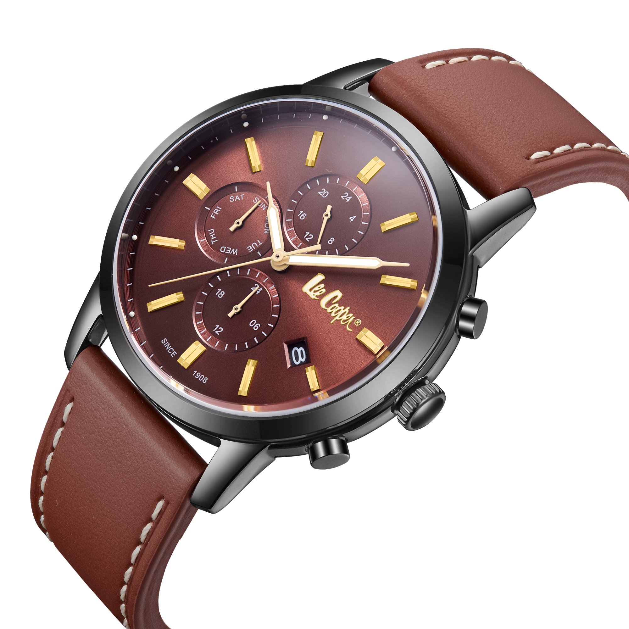 LEE COOPER  Мужские часы, кварцевый механизм, суперметалл с покрытием, 44 мм