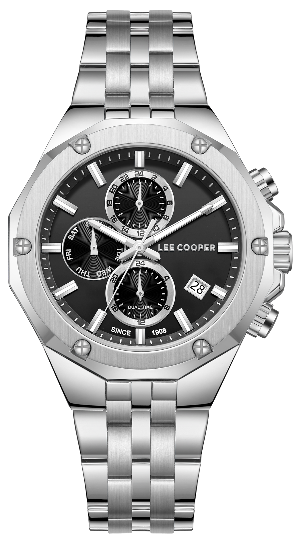 LEE COOPER  Мужские часы, кварцевый механизм, суперметалл, 42 мм