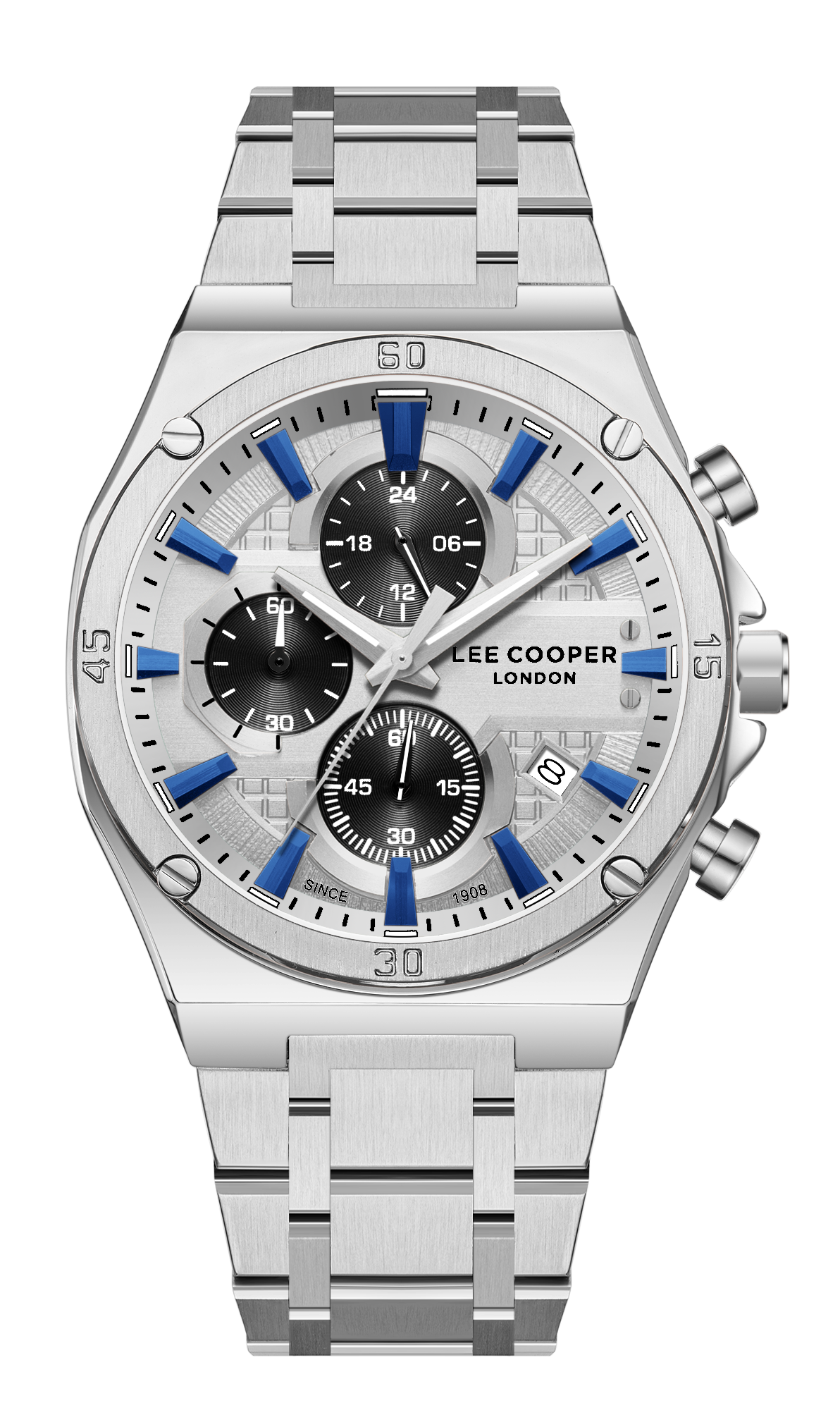 LEE COOPER   часы, кварцевый механизм, суперметалл, 42 мм
