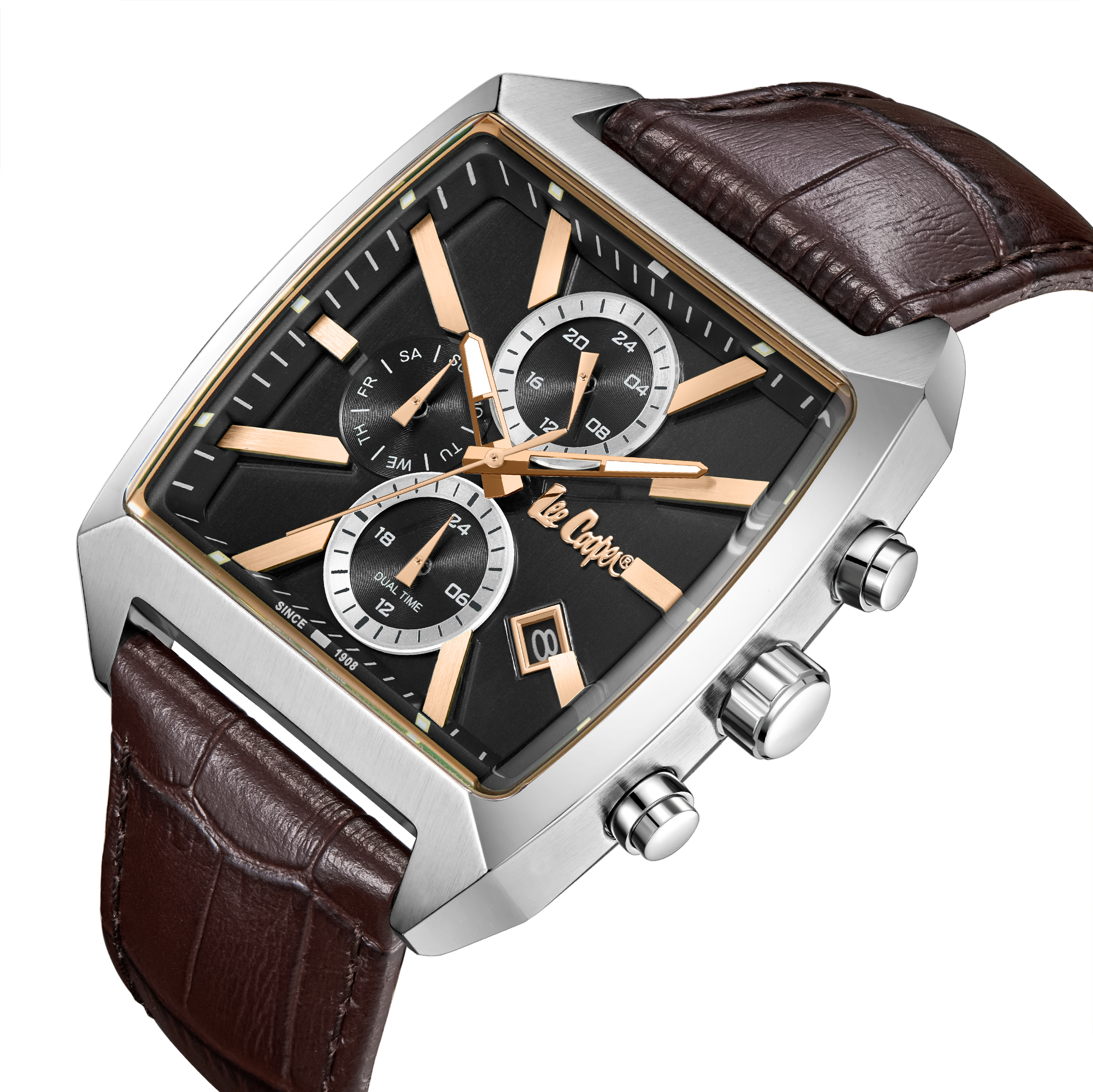 LEE COOPER   часы, кварцевый механизм, суперметалл с покрытием, 40x48 мм
