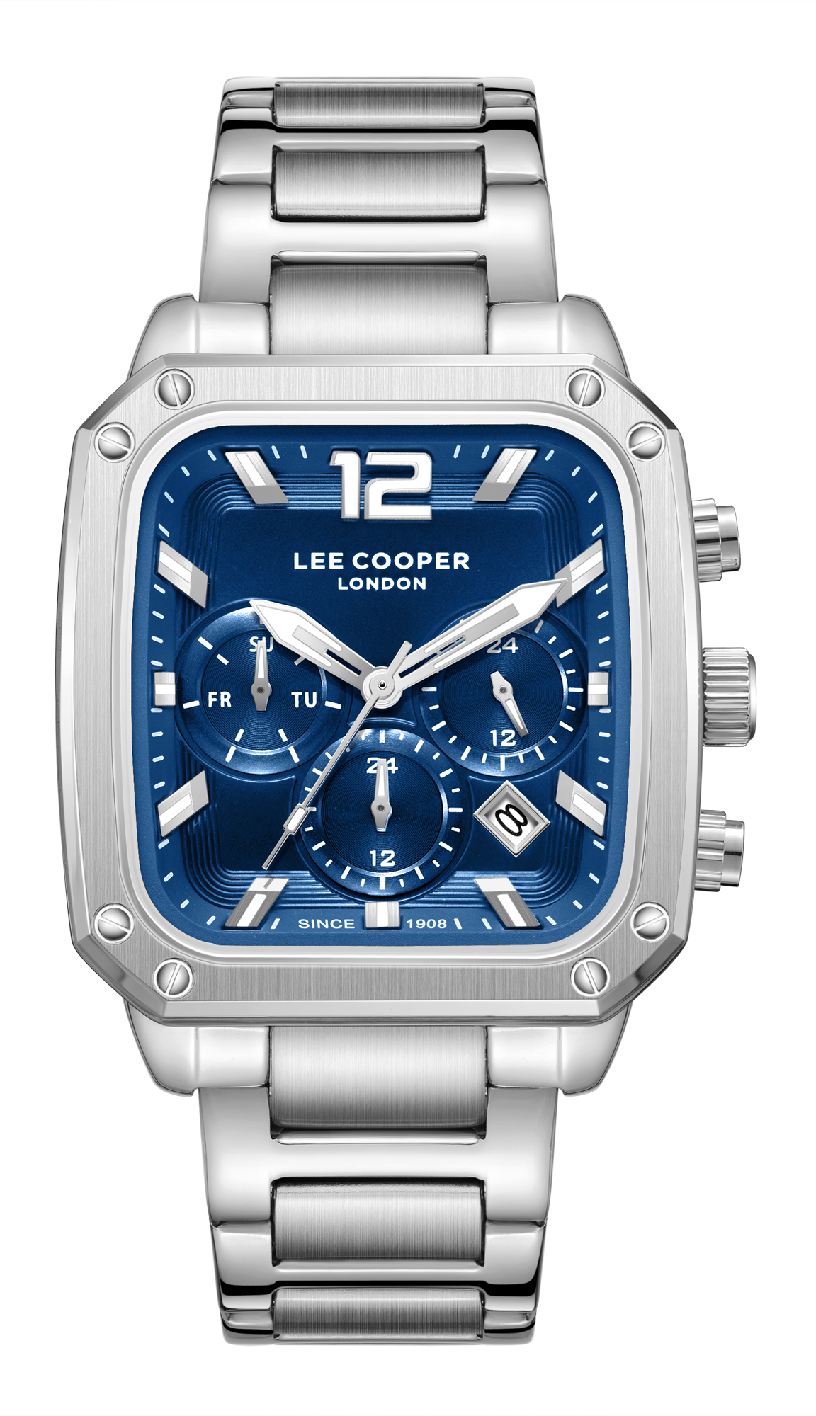 LEE COOPER   часы, кварцевый механизм, суперметалл, 39x49 мм